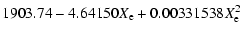 $\displaystyle 1903.74 -4.64150X_{\rm e} +0.00331538X_{\rm e}^2$