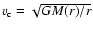 $v_{\rm c} = \sqrt{GM(r)/r}$