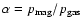 $\alpha = p_{\rm mag}/p_{\rm gas}$