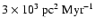 $3\times 10^3~\mbox{pc}^2 ~\mbox{Myr}^{-1}$