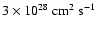 $3 \times 10^{28}~ \mbox{cm}^2~\mbox{s}^{-1}$