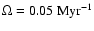 $\Omega = 0.05~ \mbox{Myr}^{-1} $