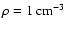 $\rho=1~ \mbox{cm}^{-3}$