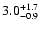 $\rm 3.0^{+1.7}_{-0.9}$
