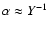 $\alpha \approx Y^{-1}$