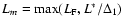 $L_m={\rm max}(L_{\rm F}, L^*/\Delta_1)$