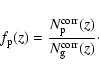 \begin{displaymath}%
f_{\rm p}(z)=\frac{N_{\rm p}^{\rm corr}(z)}{N_{\rm g}^{\rm corr}(z)}\cdot
\end{displaymath}