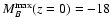 $M_B^{\rm max}(z=0) = -18$