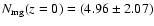 $N_{\rm mg}(z=0) = (4.96 \pm 2.07)$