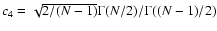 $c_4 = \sqrt{2/(N-1)} \Gamma(N/2)/\Gamma((N-1)/2)$
