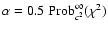 $\alpha = 0.5\; {\rm Prob}_{c^2}^\infty (\chi^2)$