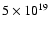 $5 \times 10^{19}$