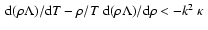$~{\rm d}(\rho\Lambda)/{\rm d}T - \rho/T~{\rm d}(\rho\Lambda)/{\rm d}\rho < -k^2~\kappa~$