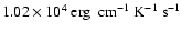 $1.02\times
10^4~\rm erg~~\rm cm^{-1}~\rm K^{-1}~\rm s^{-1}$