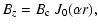 $\displaystyle B_{z} = B_{\rm c} ~J_0(\alpha r) ,$