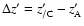 $\Delta z'= z'_{/\rm C}-z'_{\rm A}$