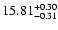 $15.81_{\rm -0.31}^{+0.30}$