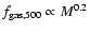 $f_{\rm gas,500} \propto M^{0.2}$