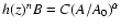 $h(z)^n B = C (A/A_0)^\alpha$