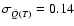 $\sigma_{\hat{Q}(T)} = 0.14$