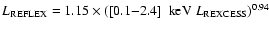 $L_{\rm REFLEX} = 1.15 \times ([0.1{-}2.4]~ {\rm ~keV}~ L_{\rm REXCESS})^{0.94}$