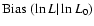 ${\rm Bias}\ (\ln{L} \vert \ln{L_{0}})$