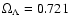 $\Omega_\Lambda = 0.721$