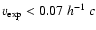 $v_{\rm exp} < 0.07~h^{-1}~c$