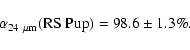\begin{displaymath}%
\alpha_{24~\mu{\rm m}}({\rm RS~Pup}) = 98.6 \pm 1.3\%.
\end{displaymath}