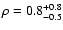 $\rho = 0.8^{+0.8}_{-0.5}$