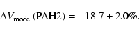 \begin{displaymath}%
\Delta V_{\rm model}({\rm PAH2})= - 18.7 \pm 2.0\%.
\end{displaymath}