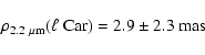 \begin{displaymath}%
\rho_{2.2~\mu{\rm m}}(\ell~{\rm Car}) = 2.9 \pm 2.3~{\rm mas}
\end{displaymath}