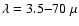 $\lambda = 3.5{-}70~\mu$