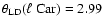 $\theta_{\rm LD}(\ell~{\rm Car}) = 2.99$