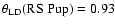 $\theta_{\rm LD}({\rm RS~Pup}) = 0.93$
