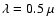 $\lambda=0.5~\mu$