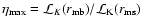 $\eta_{\max} = {\cal
L}_K(r_{\rm mb})/{\cal L}_{\rm K}(r_{\rm ms})$
