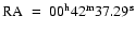${\rm RA}~=~00^{\rm h}42^{\rm m}37.29^{\rm s}$