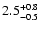 $\rm 2.5^{+0.8}_{-0.5}$