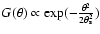 $G(\theta)\propto\exp(-\frac{\theta^2}{2\theta_{\rm s}^2})$