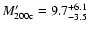 $M^\prime_{\rm 200c}= 9.7^{+6.1}_{-3.5}$