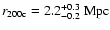 $r_{\rm 200c}=2.2^{+0.3}_{-0.2}~{\rm Mpc}$
