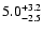 $\rm 5.0^{+3.2}_{-2.5}$
