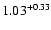 $\rm 1.03^{+0.33}$