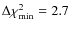 $\Delta\chi_{\min}^2=2.7$