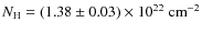 $N_{\rm H} =(1.38\pm0.03)\times 10^{22}~{\rm cm^{-2}}$
