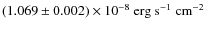 $(1.069\pm0.002) \times 10^{-8}~{\rm erg~s^{-1}~cm^{-2}}$