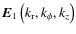 $\vec{E}_1 \left(k_{\rm r},k_{\phi},k_z\right)$