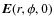 $\vec{E}(r,\phi,0)$