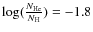 $\log(\frac{{N_{\rm He}}}{N_{\rm H}})=-1.8$